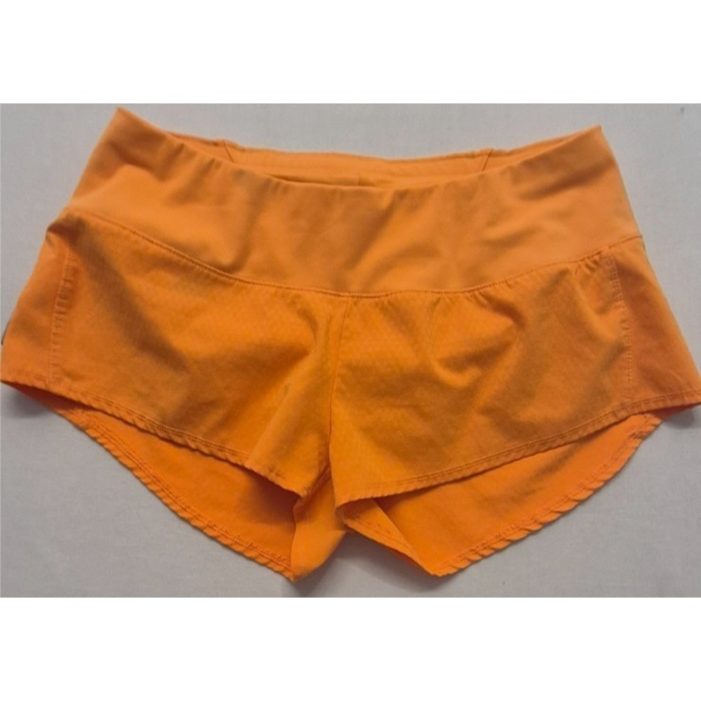 Oiselle Shorts Womens‎ 4 Orange Running Lightweight Zip Pocket Athletic Workout